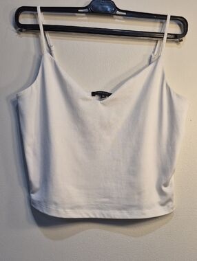 Dynamite White V-Neck Satin-Look Camisole